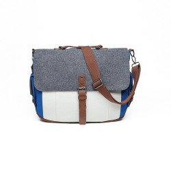 Tri-Color Canvas Messenger Bag